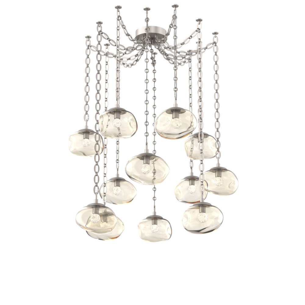 Nova LED Multi Light Pendant Beige Silver