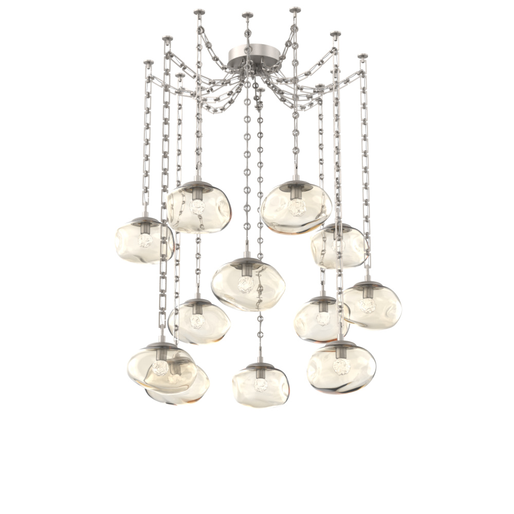 Nova LED Multi Light Pendant Beige Silver