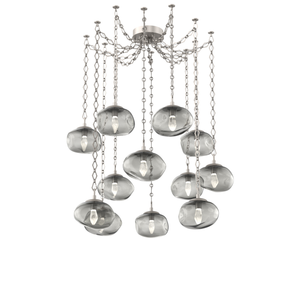 Nova LED Multi Light Pendant Beige Silver