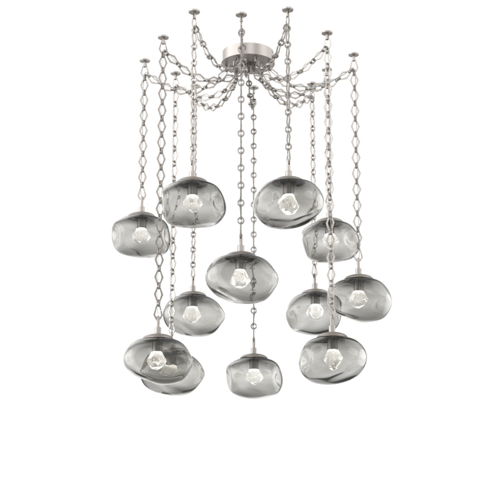 Nova LED Multi Light Pendant Beige Silver
