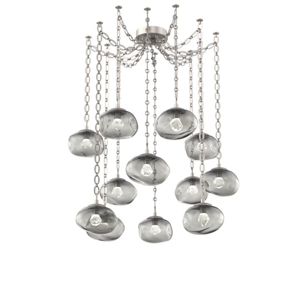 Nova LED Multi Light Pendant Beige Silver