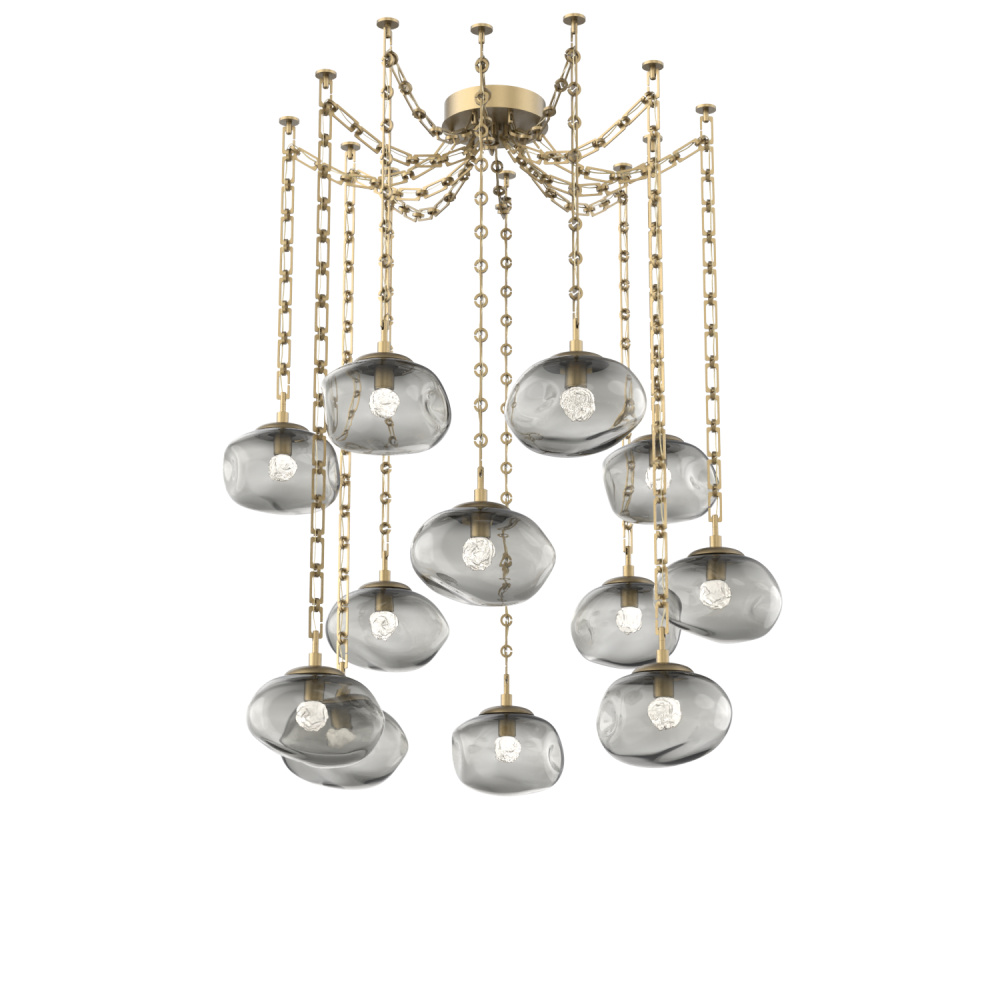 Nova LED Multi Light Pendant Gilded Brass