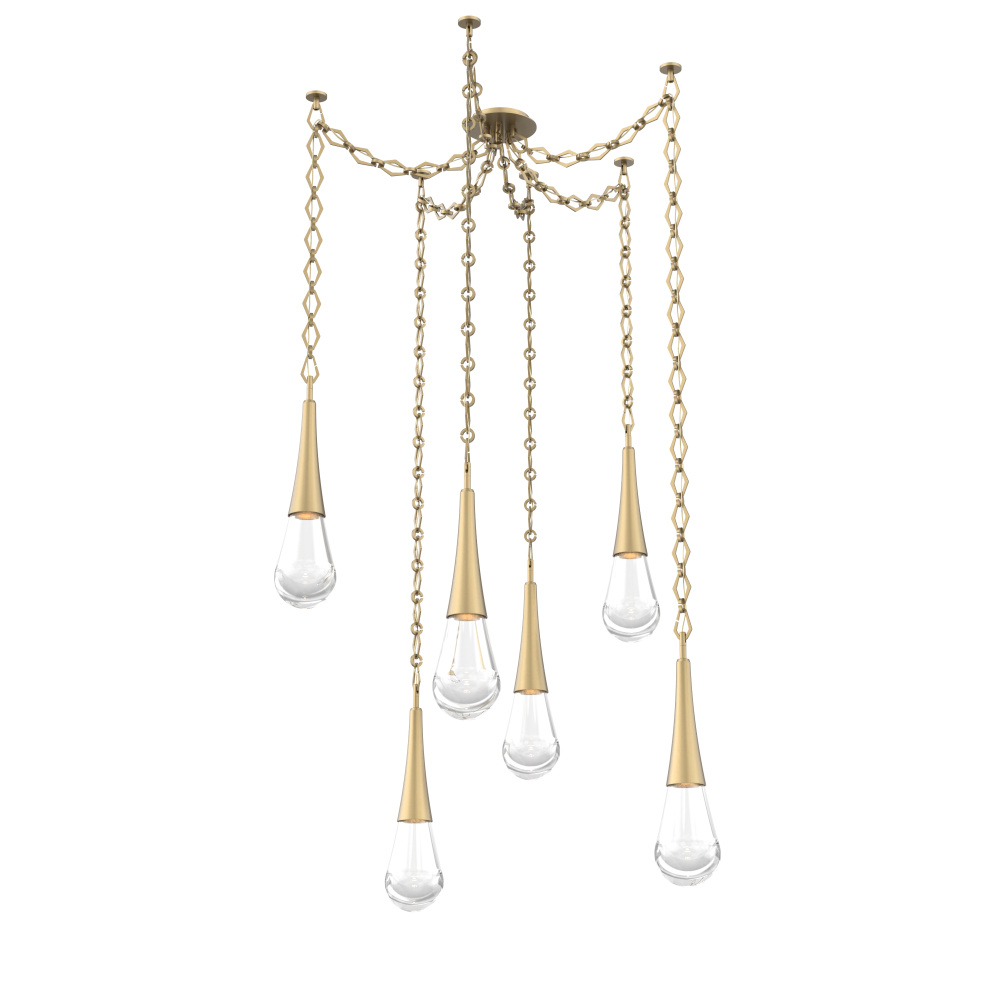 Raindrop Multi Light Pendant Gilded Brass