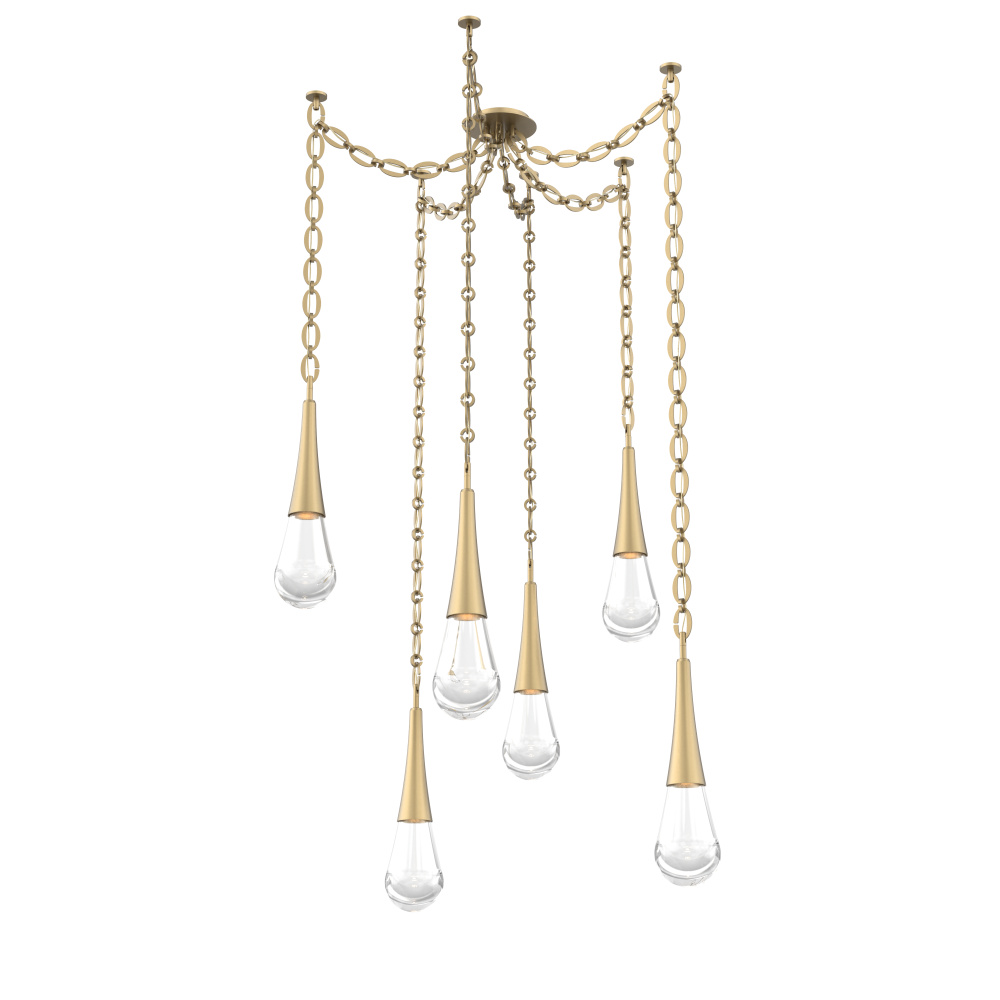 Raindrop Multi Light Pendant Gilded Brass