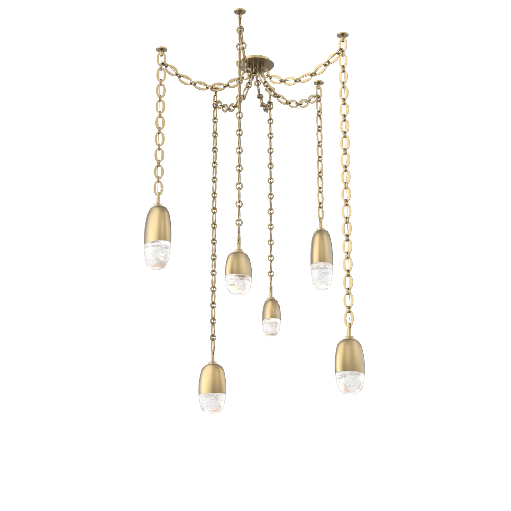 Pebble Multi Light Pendant Gilded Brass