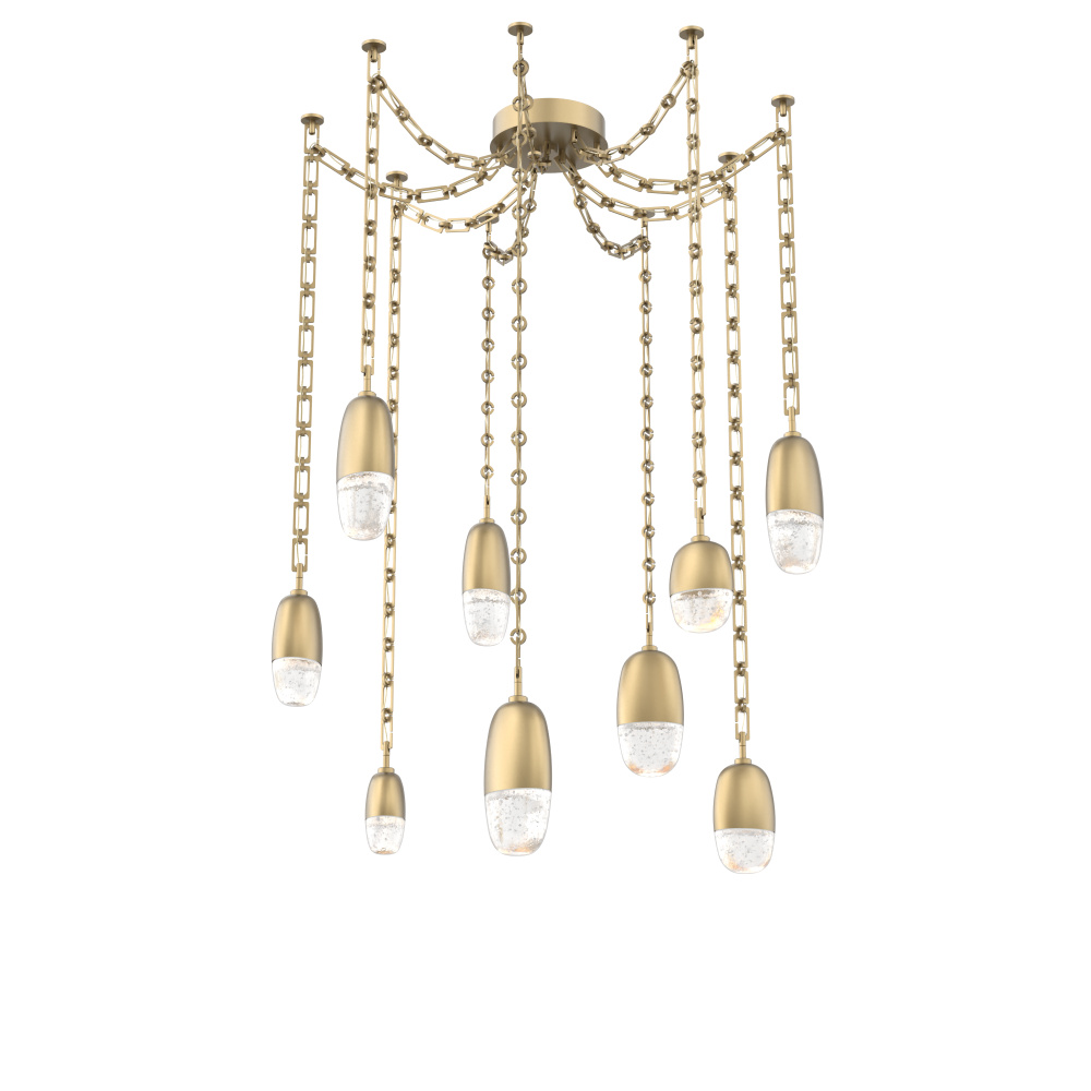 Pebble Multi Light Pendant Gilded Brass