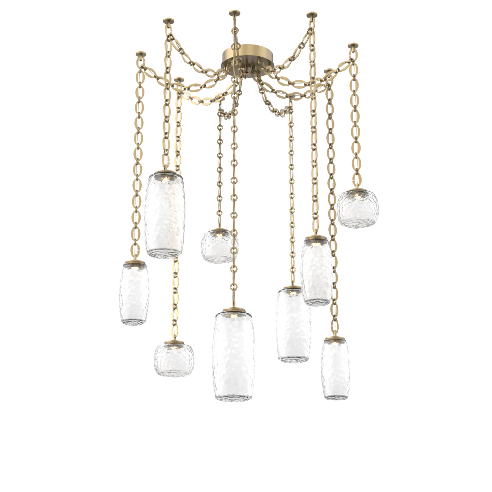 Vessel Multi Light Pendant Gilded Brass
