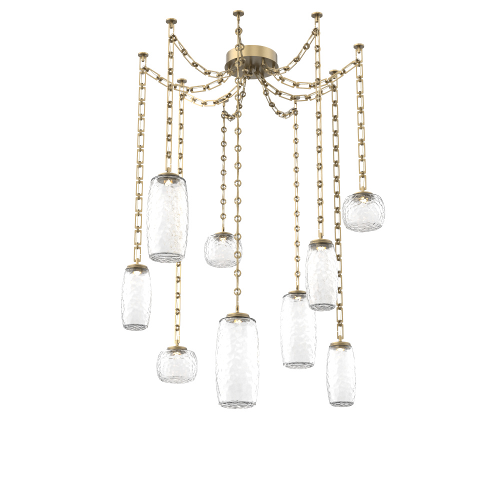 Vessel Multi Light Pendant Gilded Brass