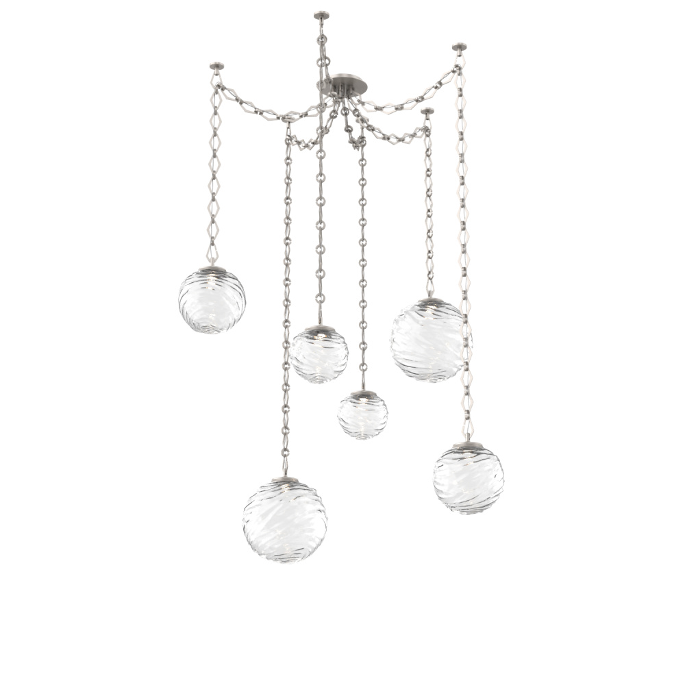 Gaia Multi Light Pendant Beige Silver