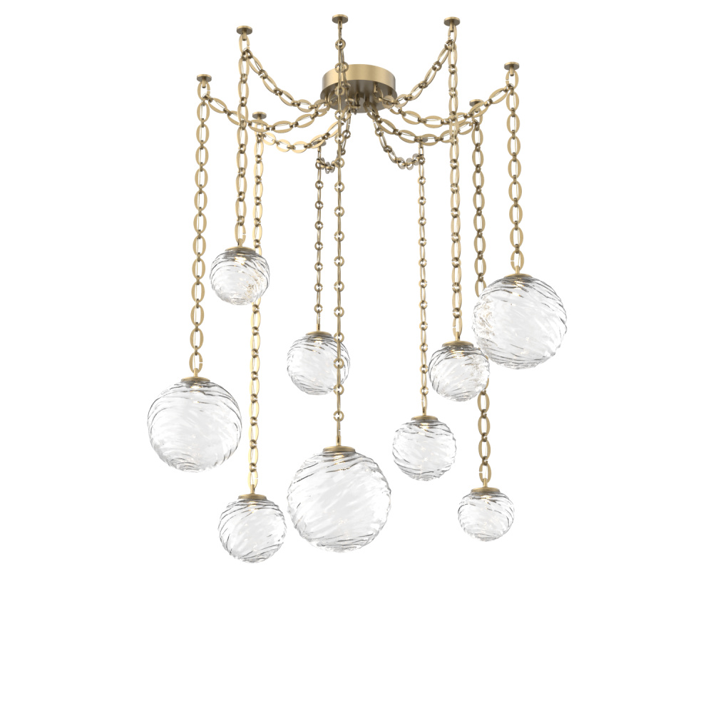 Gaia Multi Light Pendant Gilded Brass