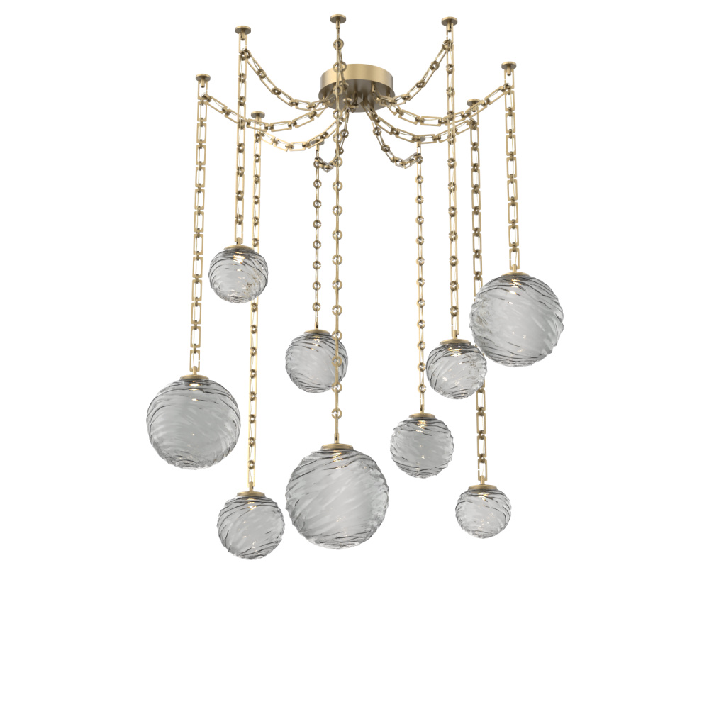 Gaia Multi Light Pendant Gilded Brass