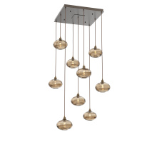 Hammerton CHB0036-09-FB-OB-C01-E2 - Coppa Square 9pc Multi-Pendant