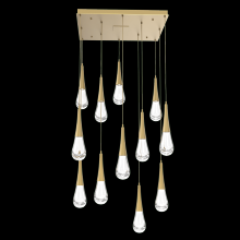 Hammerton CHB0078-12-GB-C-C01-L3 - Raindrop Square 12pc Multi-Pendant