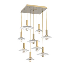 Hammerton CHB0098-09-GB-CG-C01-L3 - Cirrus Square 9pc Multi-Pendant