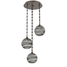 Hammerton CNB0047-03-FB-OS-CH3-E2 - Terra Round 3pc Multi-Pendant with Chain