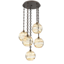 Hammerton CNB0047-05-FB-OA-CH2-E2 - Terra Round 5pc Multi-Pendant with Chain