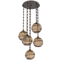 Hammerton CNB0047-05-FB-OB-CH3-E2 - Terra Round 5pc Multi-Pendant with Chain