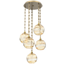 Hammerton CNB0047-05-GB-OA-CH3-E2 - Terra Round 5pc Multi-Pendant with Chain