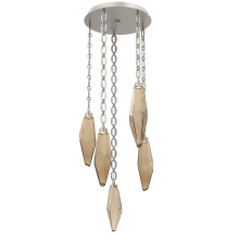 Hammerton CNB0050-05-BS-CB-CH2-L1 - Rock Crystal Round 5pc Multi-Pendant with Chain