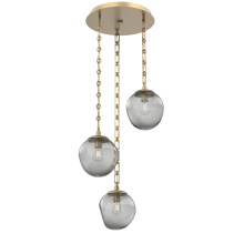 Hammerton CNB0062-03-GB-S-CH3-E2 - Aster Round 3pc Multi-Pendant with Chain (Bulb)