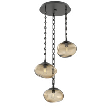 Hammerton CNB0064-03-MB-B-CH3-E2 - Nova Round 3pc Multi-Pendant with Chain (Bulb)