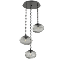Hammerton CNB0064-03-MB-S-CH1-E2 - Nova Round 3pc Multi-Pendant with Chain (Bulb)