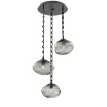 Hammerton CNB0064-03-MB-S-CH3-E2 - Nova Round 3pc Multi-Pendant with Chain (Bulb)