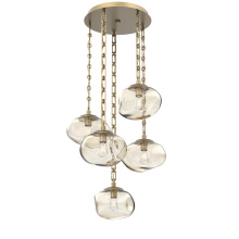 Hammerton CNB0064-05-GB-A-CH3-E2 - Nova Round 5pc Multi-Pendant with Chain (Bulb)