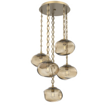 Hammerton CNB0064-05-GB-B-CH2-E2 - Nova Round 5pc Multi-Pendant with Chain (Bulb)