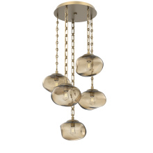 Hammerton CNB0064-05-GB-B-CH3-E2 - Nova Round 5pc Multi-Pendant with Chain (Bulb)