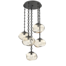 Hammerton CNB0064-05-MB-A-CH2-E2 - Nova Round 5pc Multi-Pendant with Chain (Bulb)