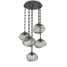 Hammerton CNB0064-05-MB-S-CH3-E2 - Nova Round 5pc Multi-Pendant with Chain (Bulb)