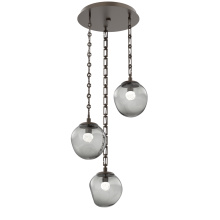 Hammerton CNB0066-03-FB-FS-CH3-L3 - Aster Round 3pc Multi-Pendant with Chain (LED)