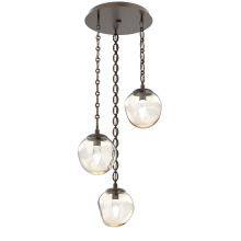 Hammerton CNB0066-03-FB-GA-CH2-L3 - Aster Round 3pc Multi-Pendant with Chain (LED)