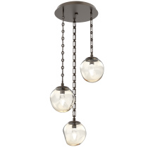 Hammerton CNB0066-03-FB-GA-CH3-L3 - Aster Round 3pc Multi-Pendant with Chain (LED)