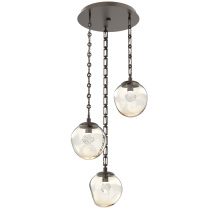 Hammerton CNB0066-03-FB-ZA-CH3-L1 - Aster Round 3pc Multi-Pendant with Chain (LED)
