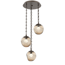Hammerton CNB0066-03-FB-ZB-CH1-L3 - Aster Round 3pc Multi-Pendant with Chain (LED)