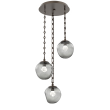 Hammerton CNB0066-03-FB-ZS-CH3-L1 - Aster Round 3pc Multi-Pendant with Chain (LED)