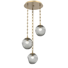 Hammerton CNB0066-03-GB-FS-CH3-L1 - Aster Round 3pc Multi-Pendant with Chain (LED)