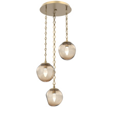 Hammerton CNB0066-03-GB-GB-CH1-L1 - Aster Round 3pc Multi-Pendant with Chain (LED)