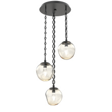 Hammerton CNB0066-03-MB-GA-CH2-L3 - Aster Round 3pc Multi-Pendant with Chain (LED)