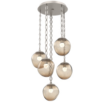 Hammerton CNB0066-05-BS-FB-CH2-L3 - Aster Round 5pc Multi-Pendant with Chain (LED)