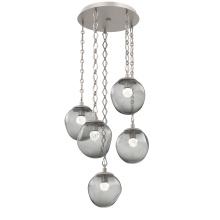 Hammerton CNB0066-05-BS-FS-CH1-L3 - Aster Round 5pc Multi-Pendant with Chain (LED)