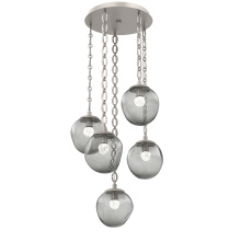 Hammerton CNB0066-05-BS-FS-CH2-L1 - Aster Round 5pc Multi-Pendant with Chain (LED)