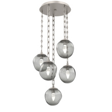 Hammerton CNB0066-05-BS-GS-CH3-L1 - Aster Round 5pc Multi-Pendant with Chain (LED)