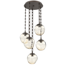 Hammerton CNB0066-05-FB-FA-CH3-L3 - Aster Round 5pc Multi-Pendant with Chain (LED)