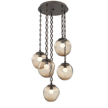 Hammerton CNB0066-05-FB-FB-CH2-L1 - Aster Round 5pc Multi-Pendant with Chain (LED)