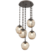 Hammerton CNB0066-05-FB-FB-CH3-L1 - Aster Round 5pc Multi-Pendant with Chain (LED)