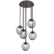 Hammerton CNB0066-05-FB-FS-CH2-L3 - Aster Round 5pc Multi-Pendant with Chain (LED)