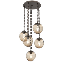 Hammerton CNB0066-05-FB-GB-CH2-L1 - Aster Round 5pc Multi-Pendant with Chain (LED)